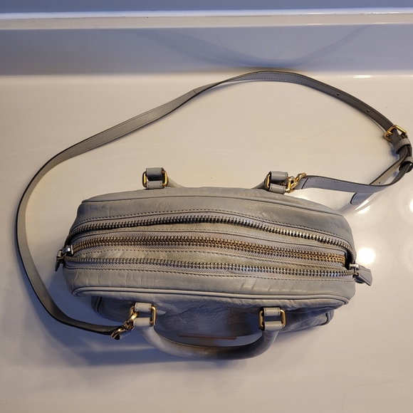 MARC By Marc Jacobs Leather Dual Zipper Shoulder / Hand Bag Gray - Picture 14 of 16